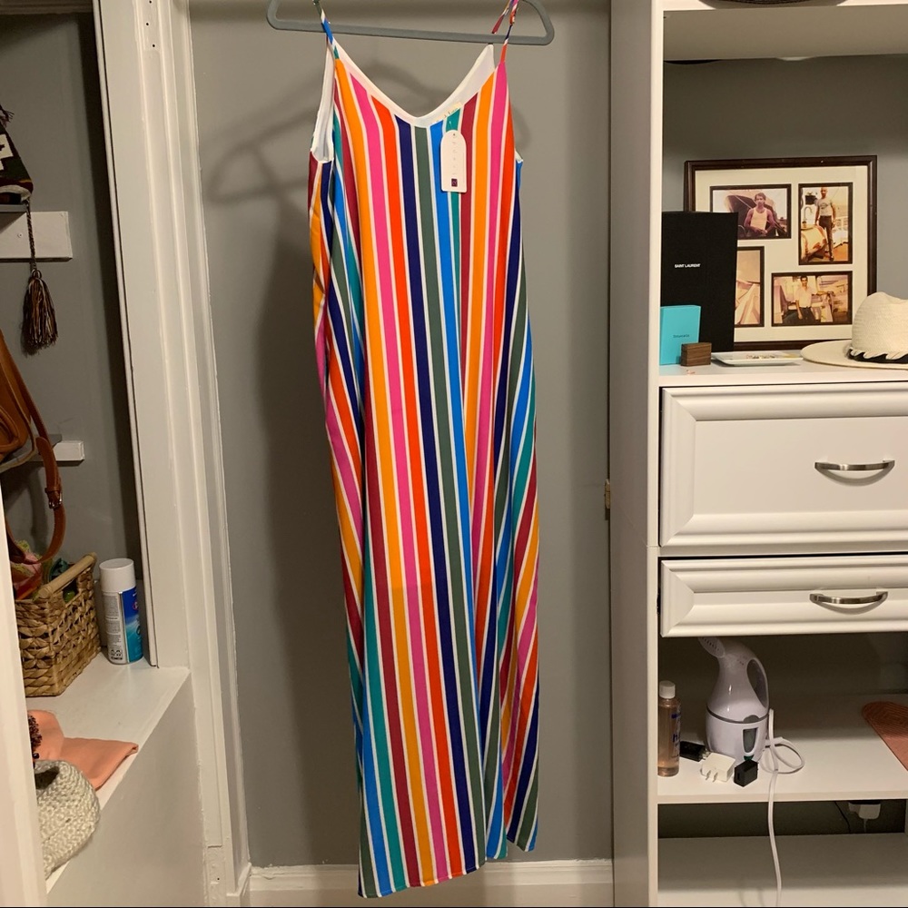 NWT rainbow maxi dress